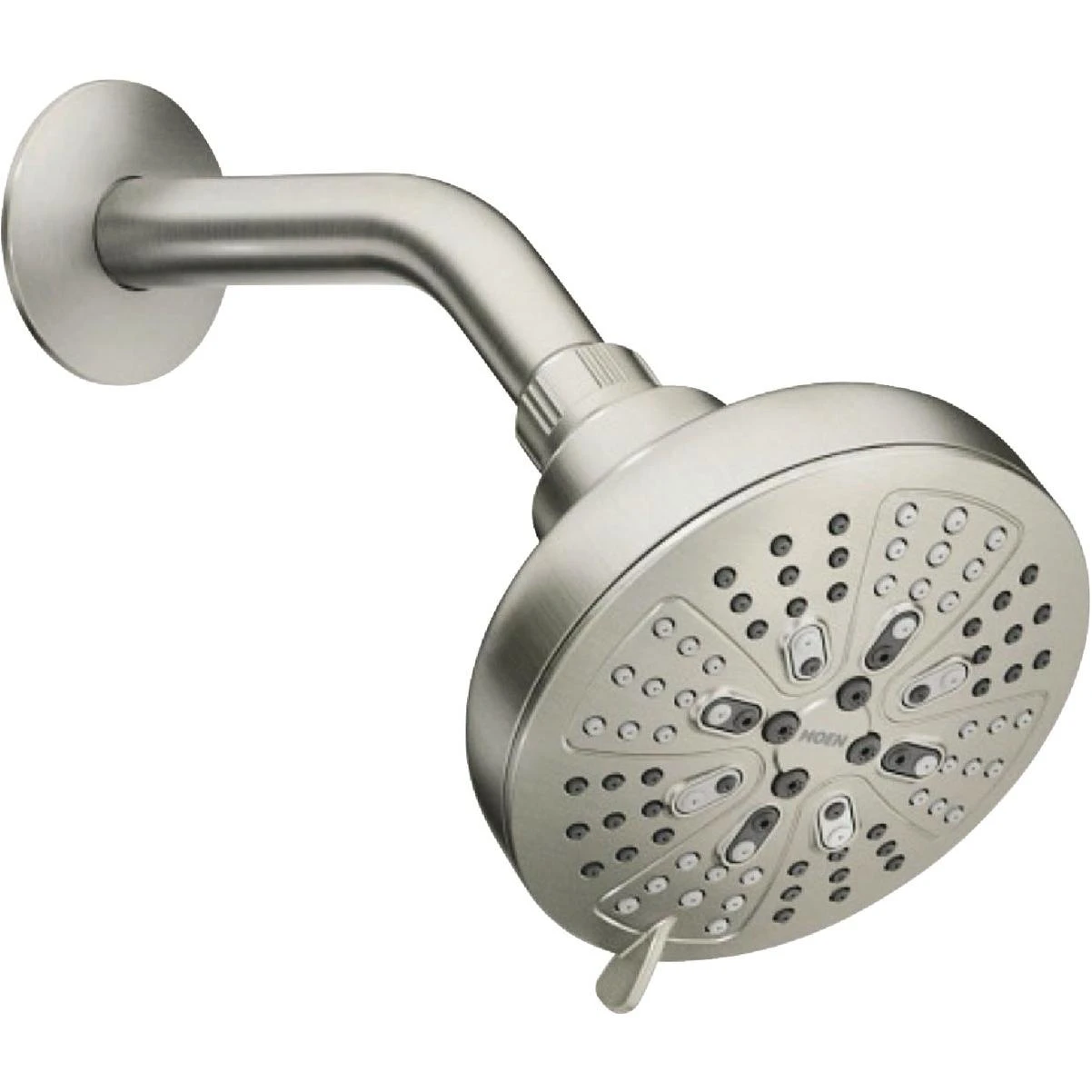 Hydro Energetix Spot Resistant Brushed Nickel 8-function 4.75 In. Dia. Spray Head Fixed Shower