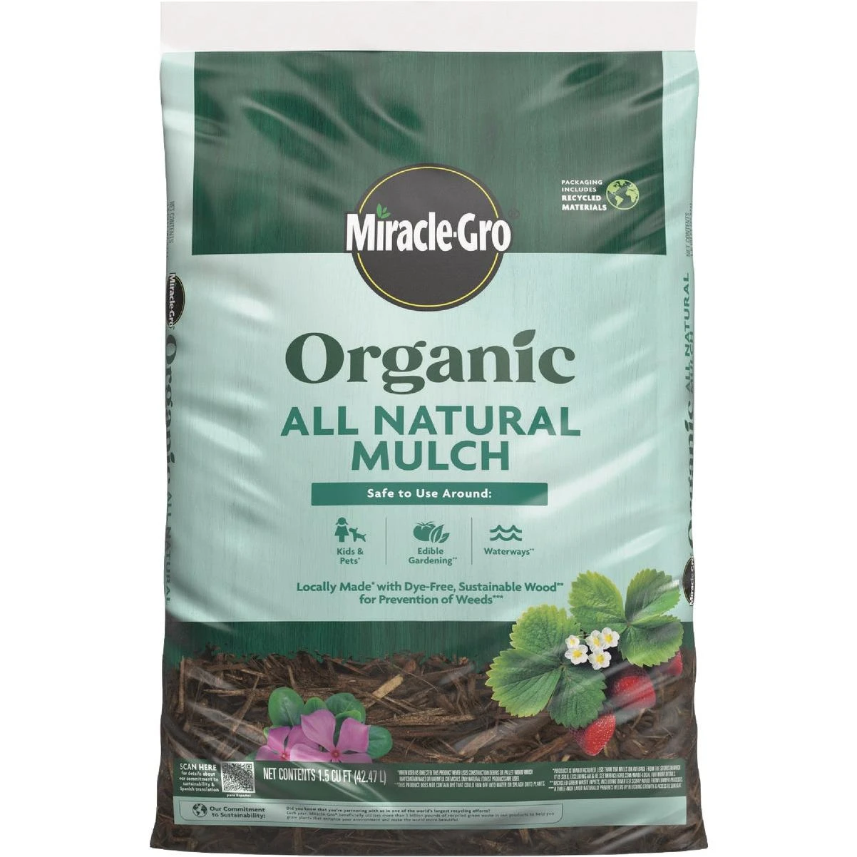 Miracle-gro 1.5 Cu. Ft. Organic All Natural Mulch