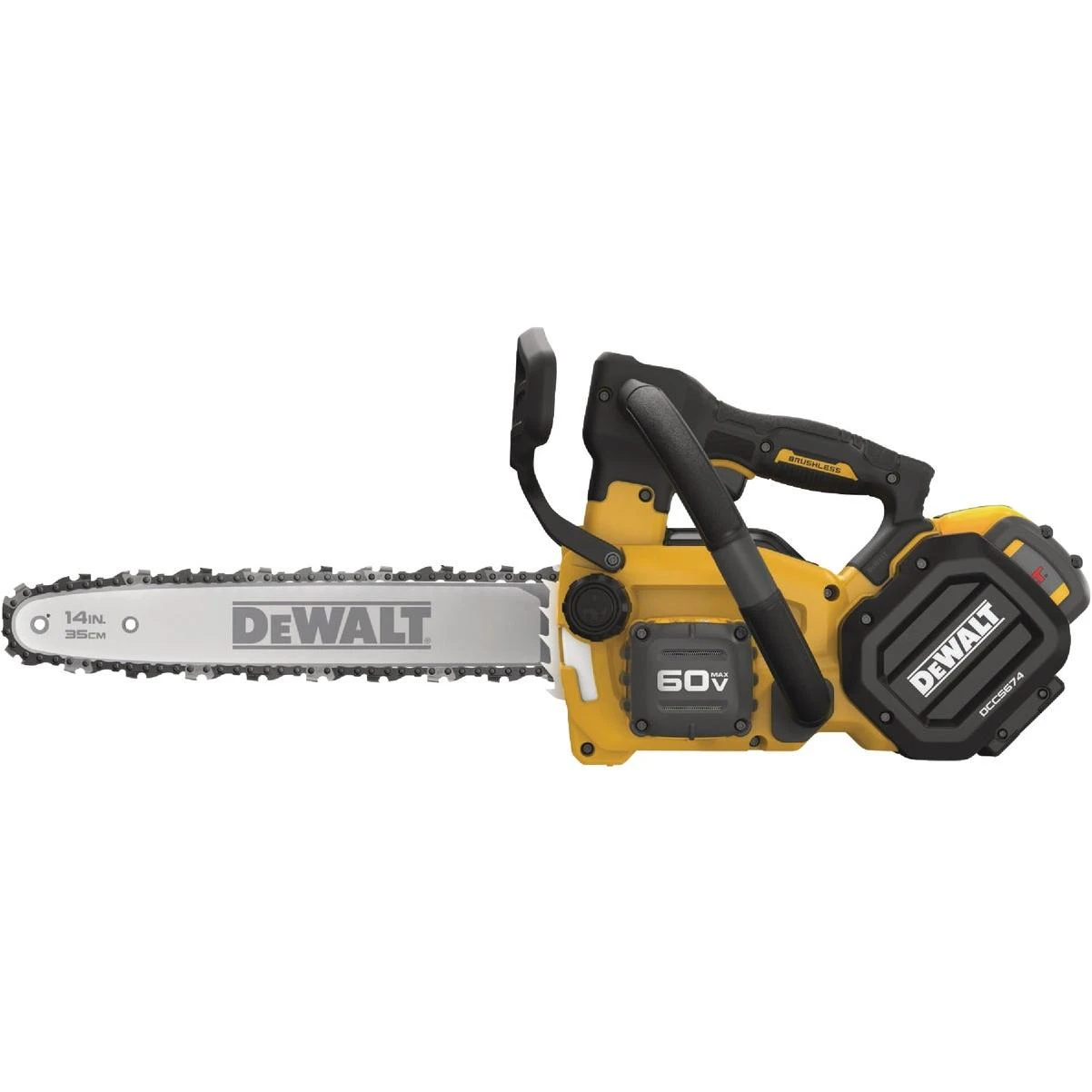 Flexvolt 60v Max 14 In. Top Handle Cordless Chainsaw Kit With (2) Flexvolt 9.0 Ah Batteries & Charger