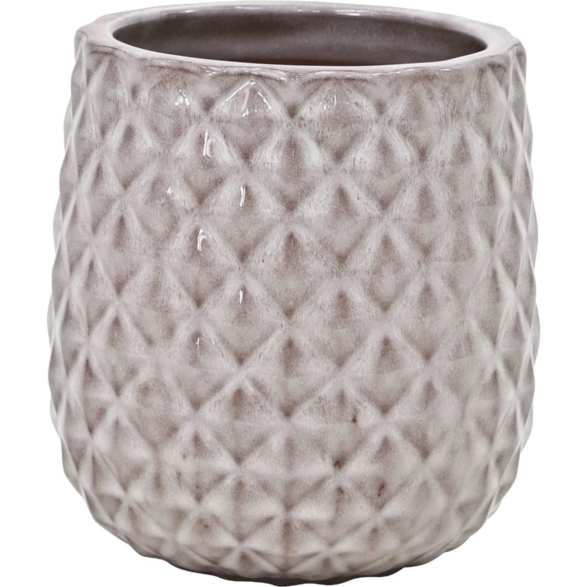 Rosemount 4.9 In. Dia. White Ceramic High Gloss Planter