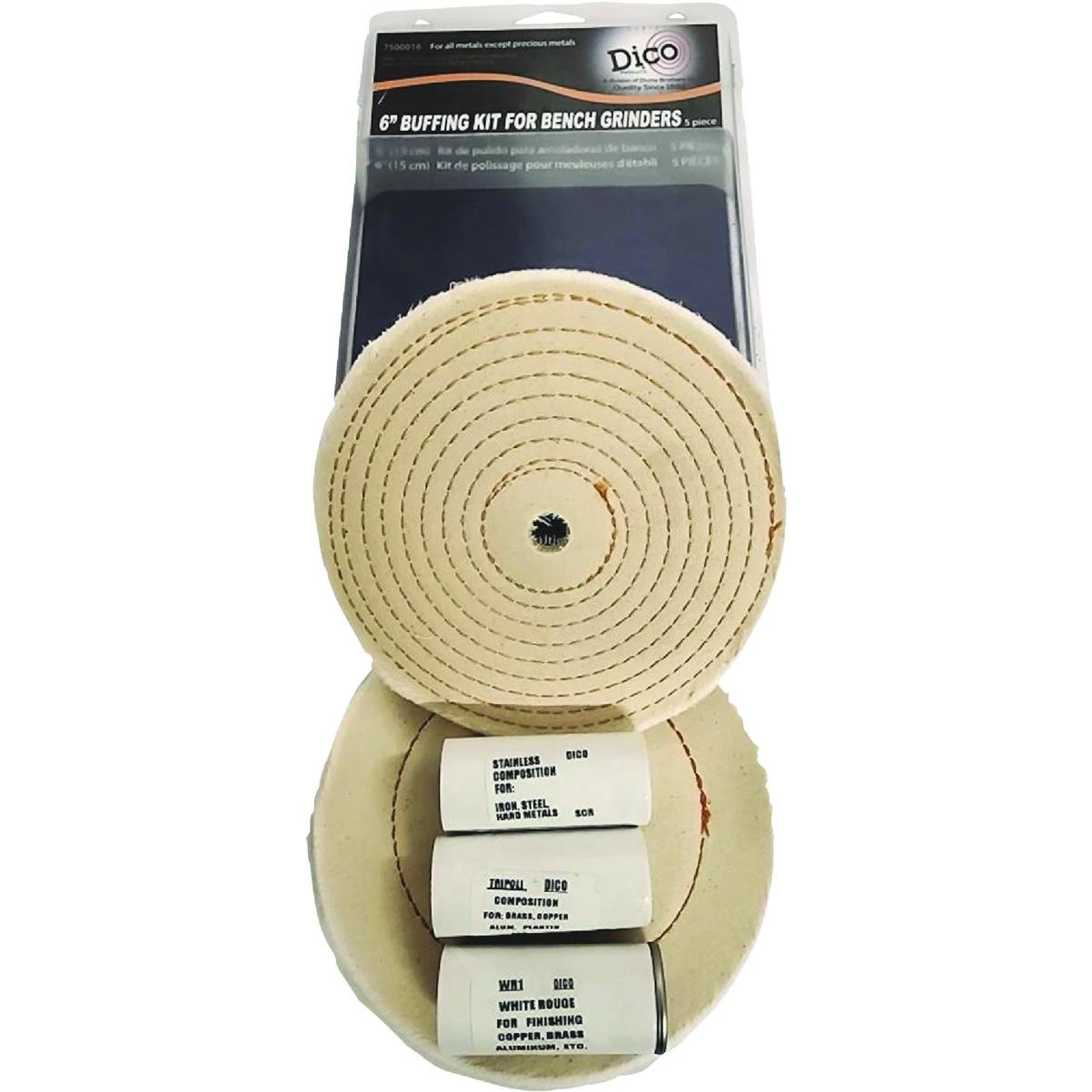 6 In. Buffing Kit With (2) Buffing Wheels & (3) Compounds
