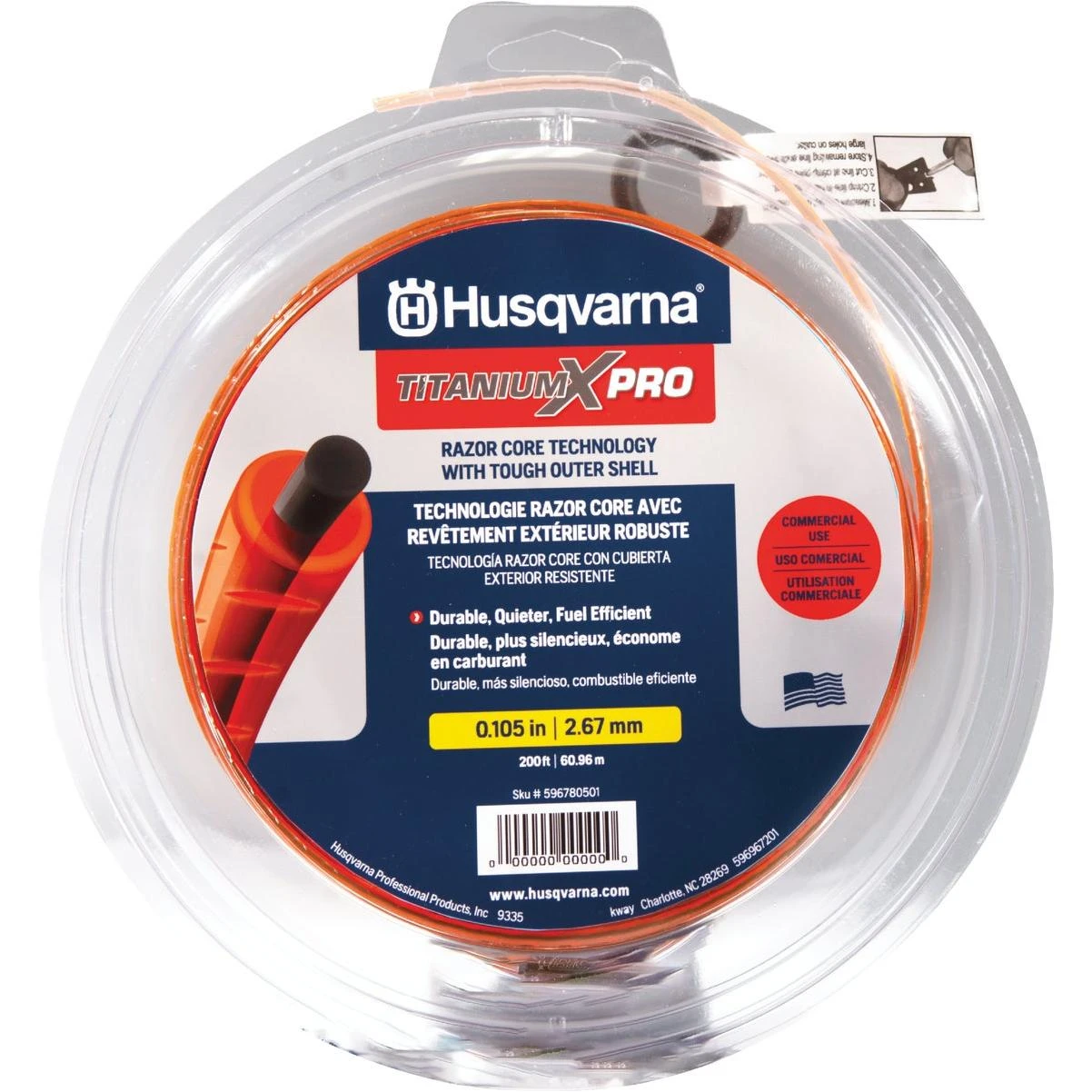 Titaniumx Pro Trimmer Line 0.105 In. Gauge Orange 200 Ft. 1 Lb. Donut Trimmer Line
