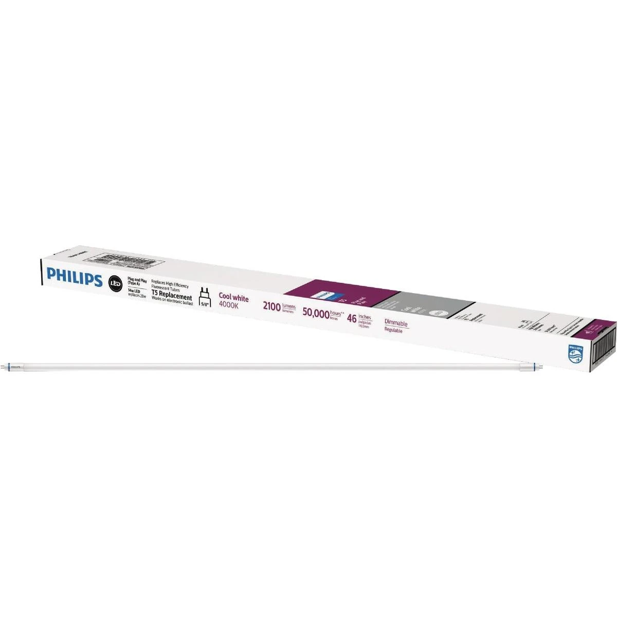 Instantfit 28w Equivalent 46 In. Cool White T5 Type A Led Tube Light Bulb