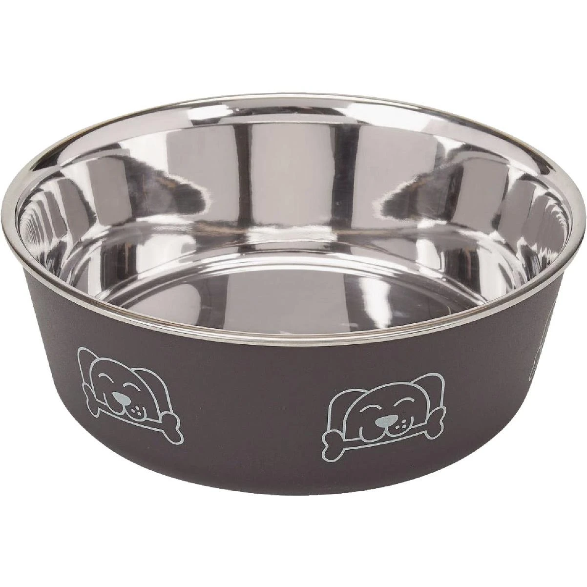 Proselect Large Espresso Goodie Bowl – Non-slip Stainless Steel Dog Bowl