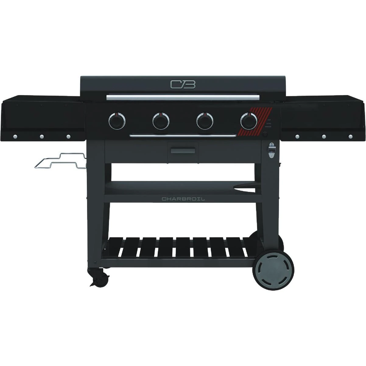 36 In. Performance Series Deluxe Propane Gas Griddle With Cart 4 Burner Flat Top Grill, Black