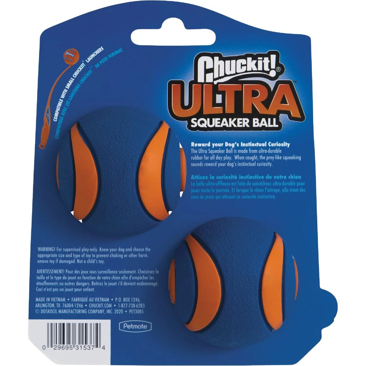 Ultra Squeaker Small Dog Ball (2-pack)