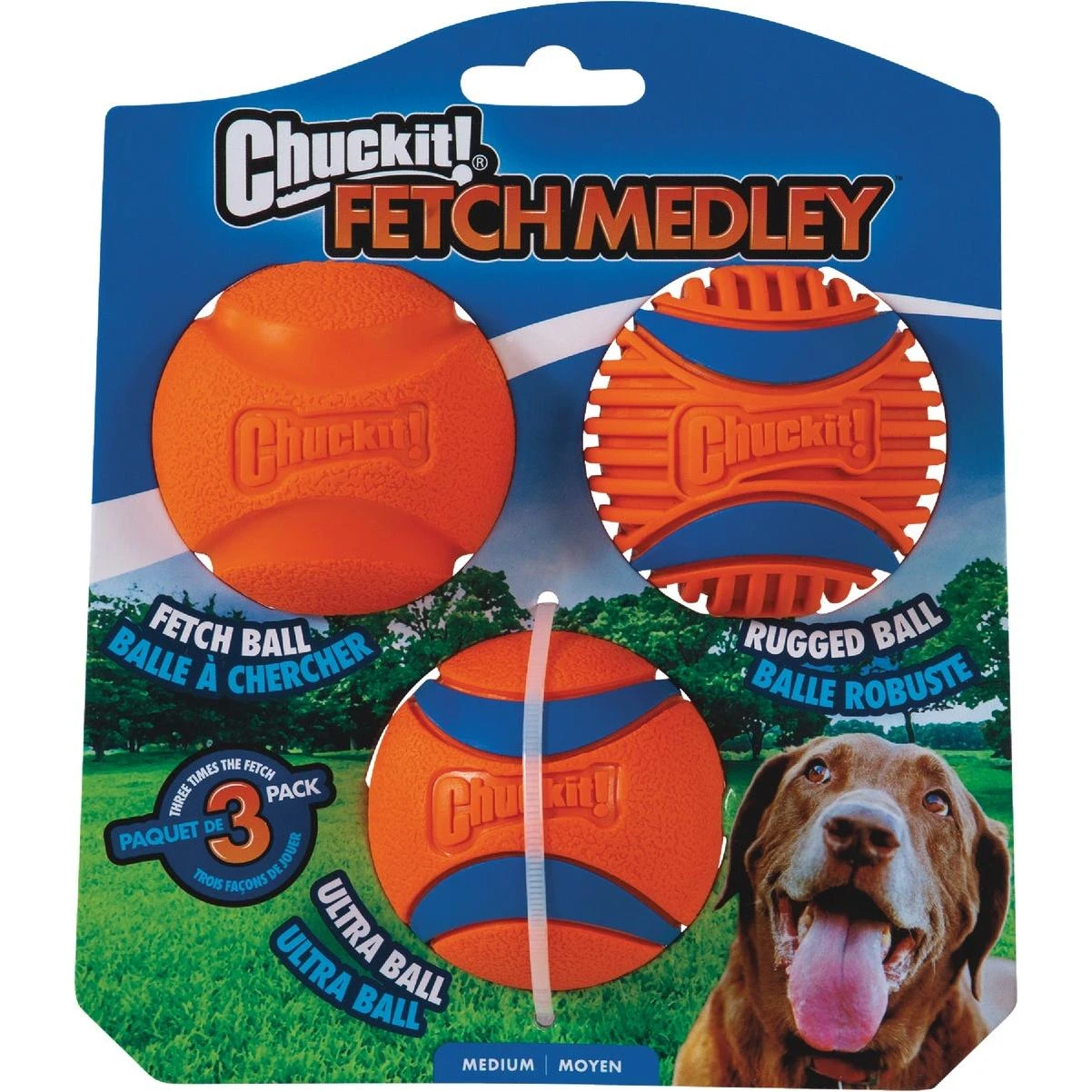 Fetch Medley Medium Ball (3-pack)