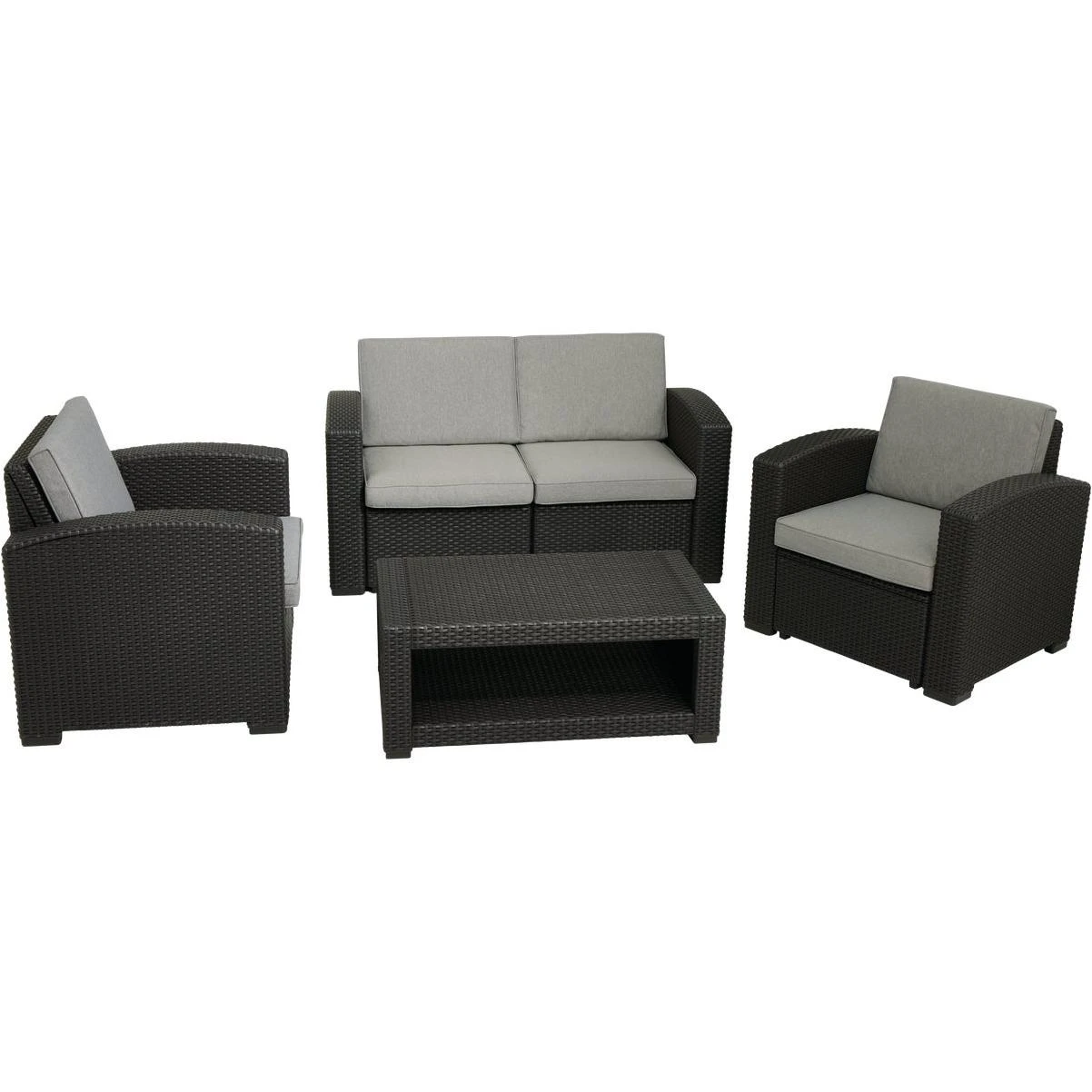 4-piece Wicker Style Resin Chat Set With Pfas-free Fabric