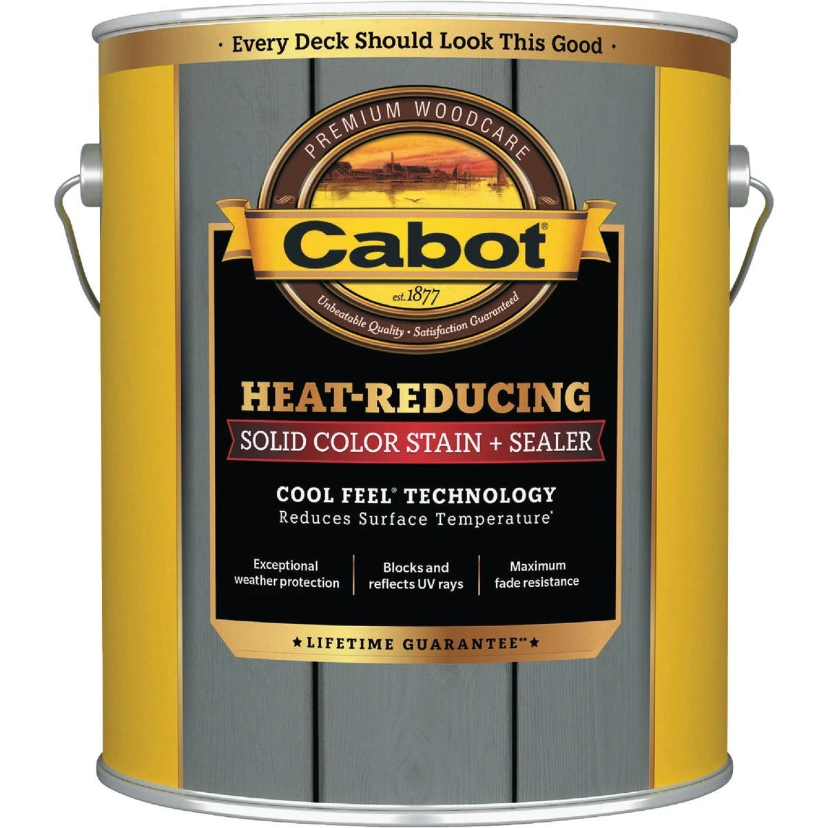 Heat-reducing Solid Color Stain + Sealer With Cool Feel Technology, Hampton Gray, 1 Gal.