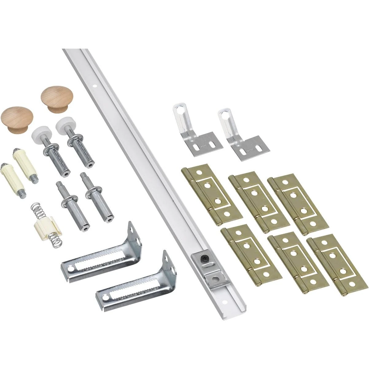 72 In. White Folding Door Hardware Set