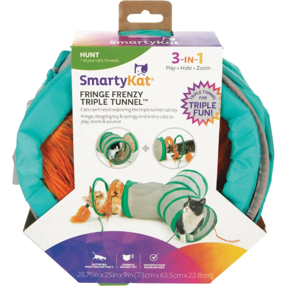 Fringe Frenzy Triple TunnelActivity Cat Toy