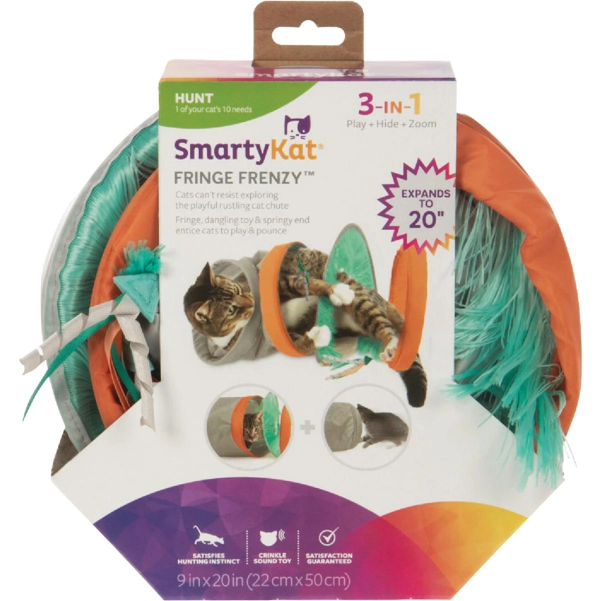 Fringe Frenzy Spring Tunnel Cat Toy