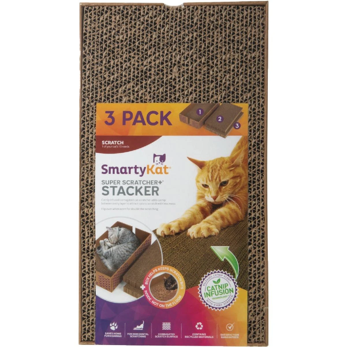 Super Scratcher+ Cat Scratcher With Catnip Infusion Technology (3-pack)