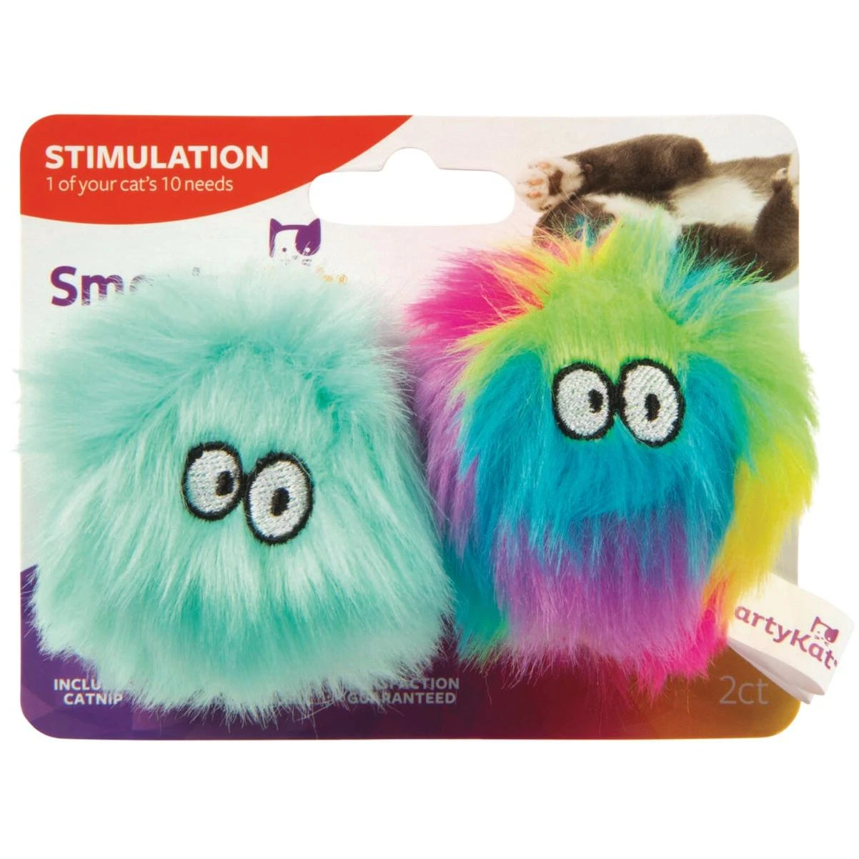 Fuzzy Friends Plush Catnip Ball Cat Toy (2-pack)