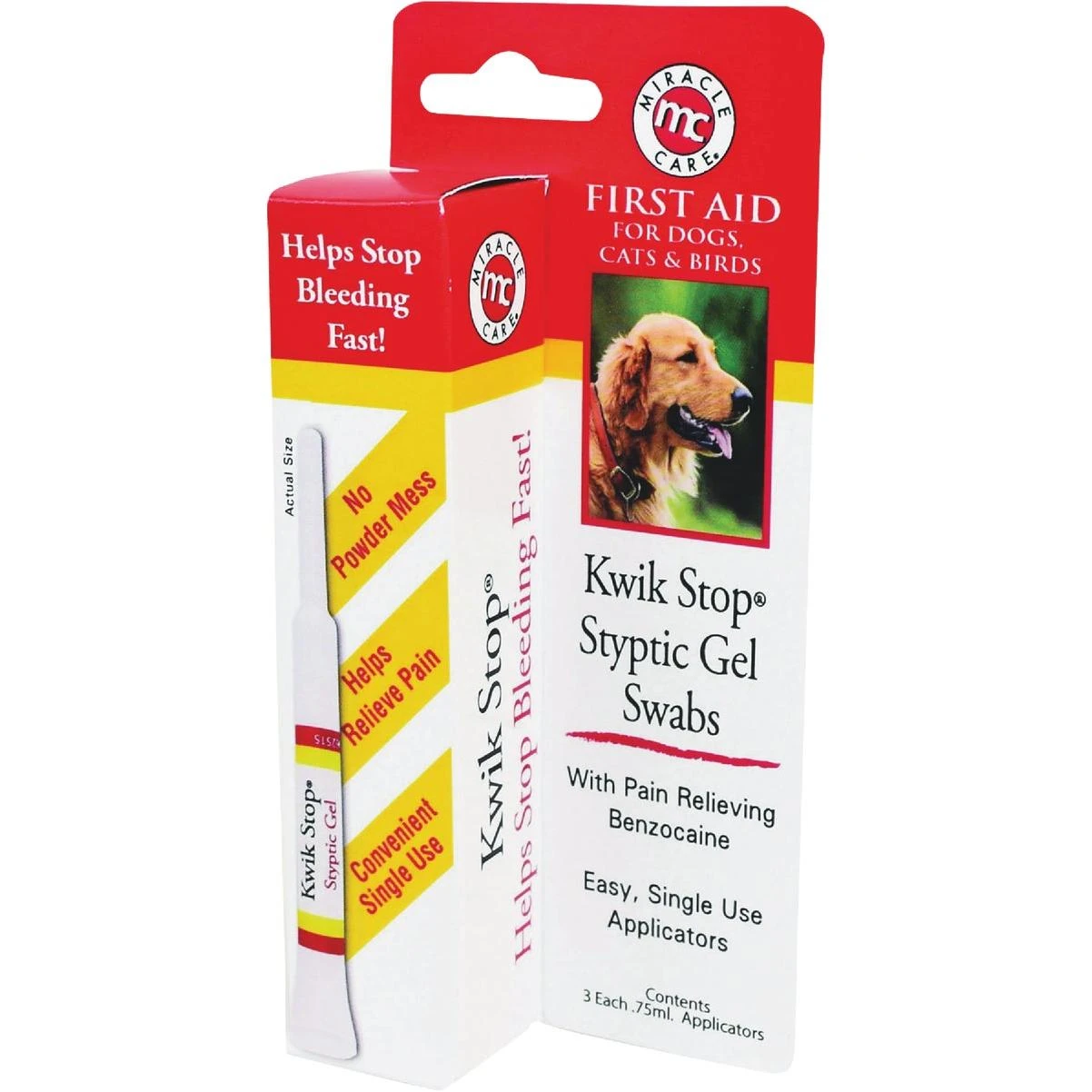 Kwik-stop Styptic Gel Swab (3-pack)