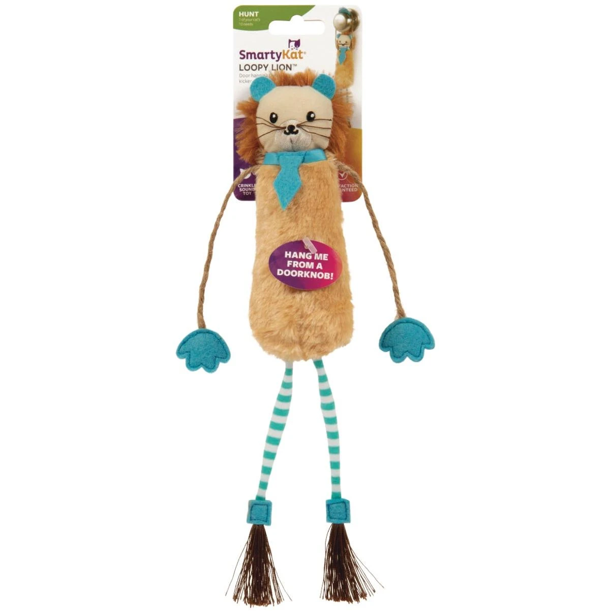Loopy Lion Door Hanging Breakaway Kicker Catnip Cat Toy