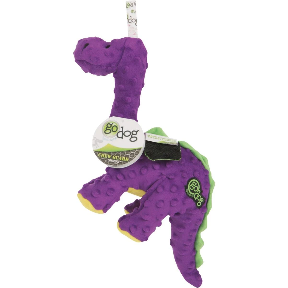 Dinos Bruto Large Purple Squeaky Plush Dog Toy