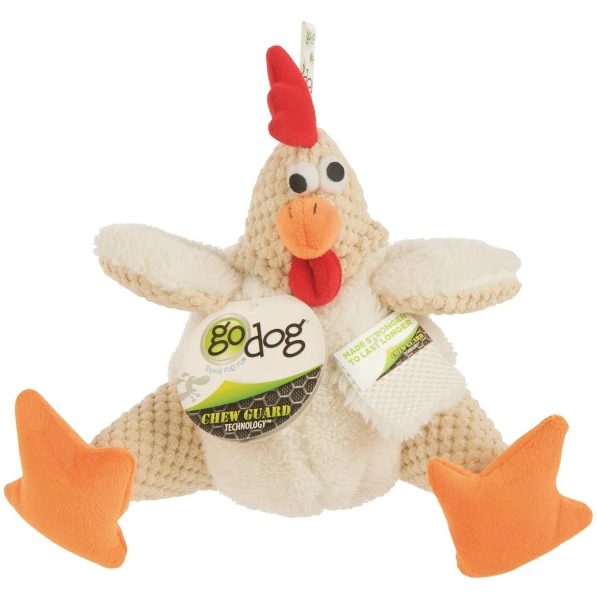 Checkers Large White Fat Rooster Squeaky Plush Dog Toy