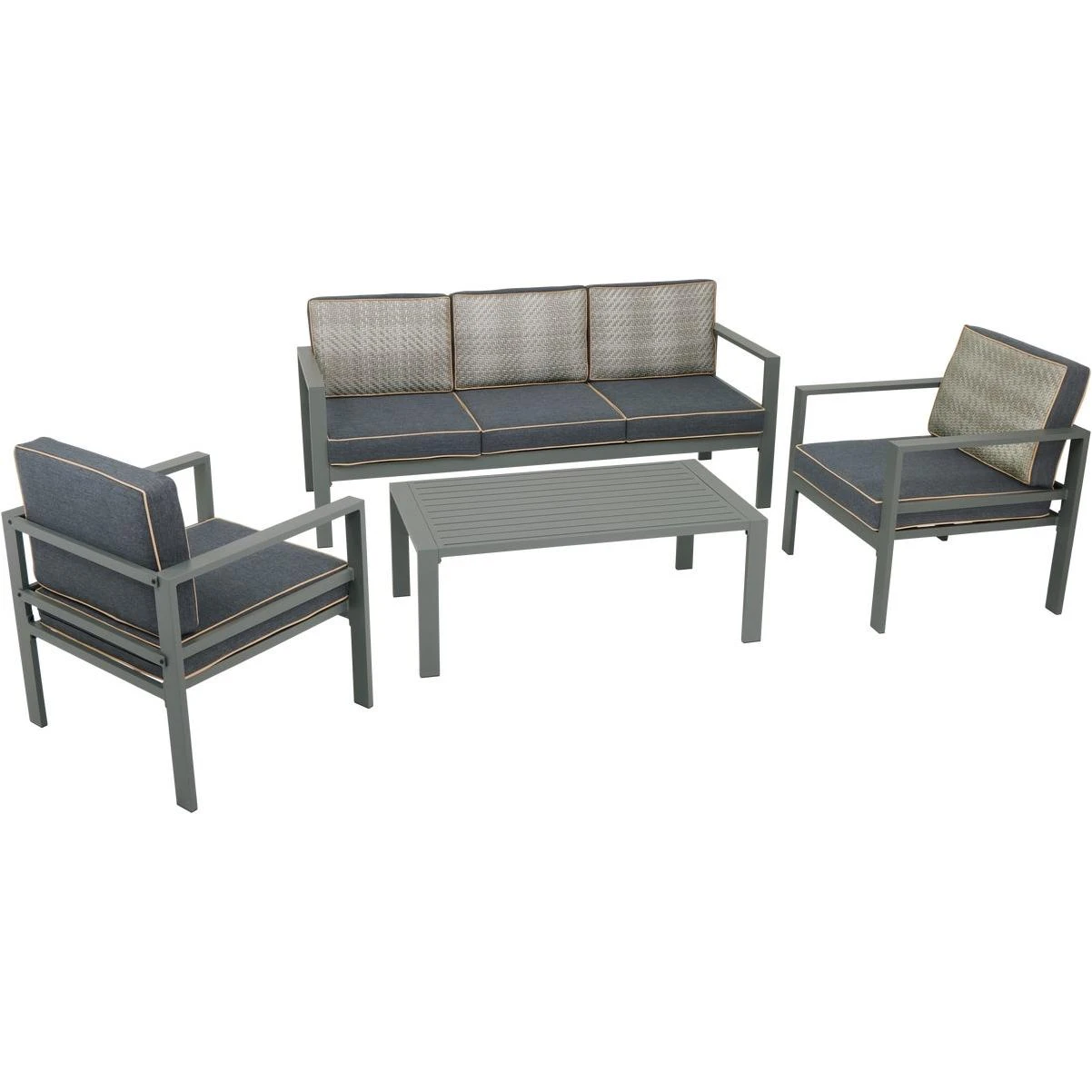 4-piece Aluminum Sofa Patio Chat Set With Pfas-free Fabric