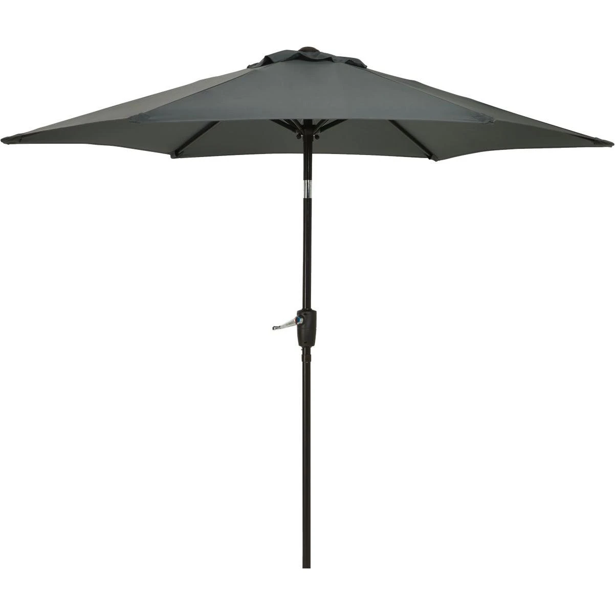 9 Ft. Pulley Gray Market Patio Umbrella With Chrome Plated Hardware