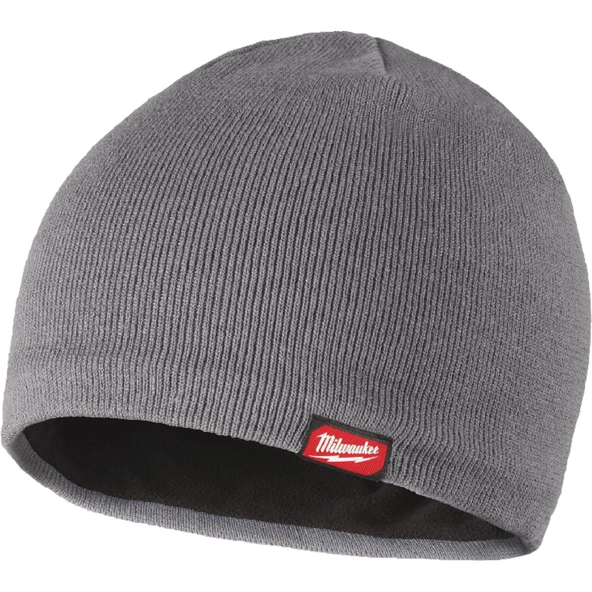 Gray Fleece-lined Acrylic Beanie Sock Cap