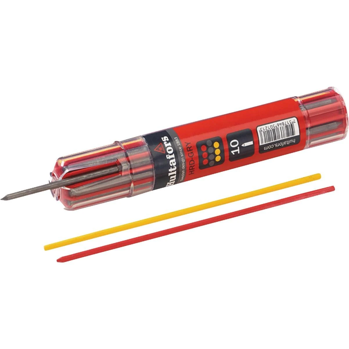 Carpenter Pencil Refill With Smart Container, Graphite, Red & Yellow (10-piece)