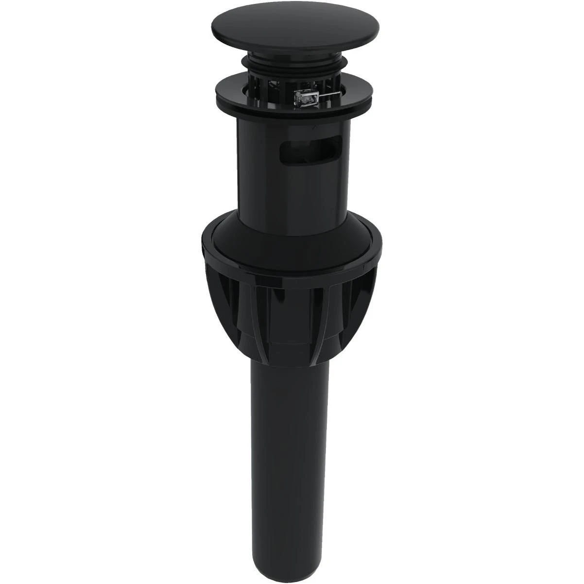 Compass Manufacturing 1-1/4 In. Matte Black Easy Clean Drain Safeguard Push Style Pop-up Drain