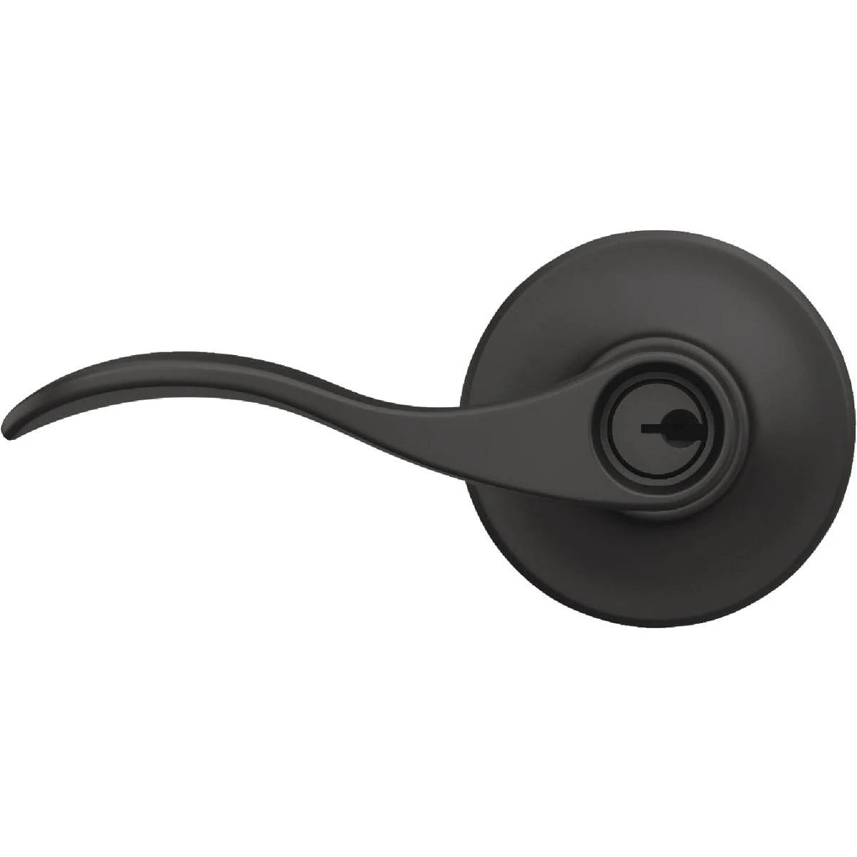 Accent Matte Black Lever Keyed Entry Lock