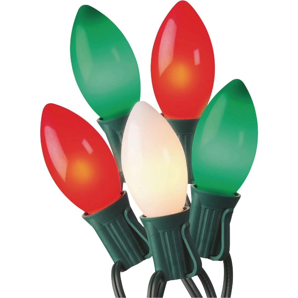20-bulb Staylit C9 Led Light Set With Ceramic Leds & Green Wire