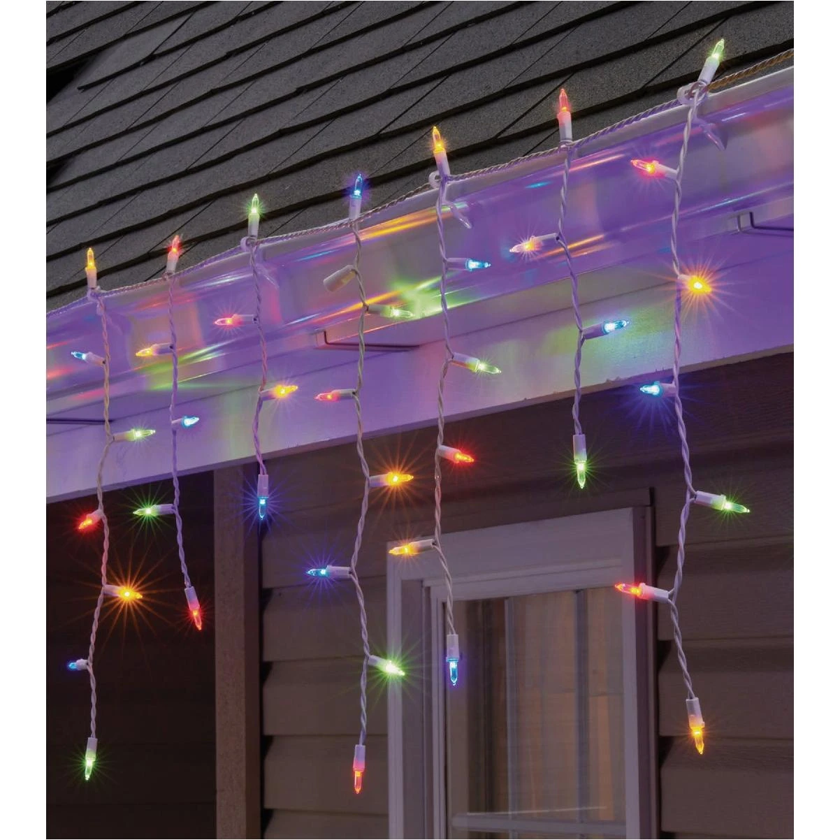 100-led Staylit Glass Icicle Lights – Multicolor, Indoor/outdoor