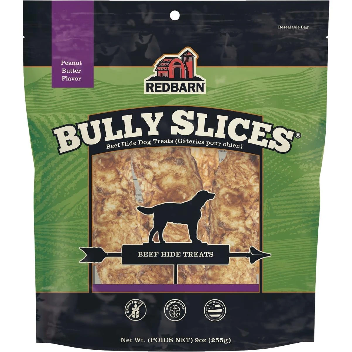 Bully Slices 9 Oz. Peanut Butter Flavor Beef Hide Dog Treat