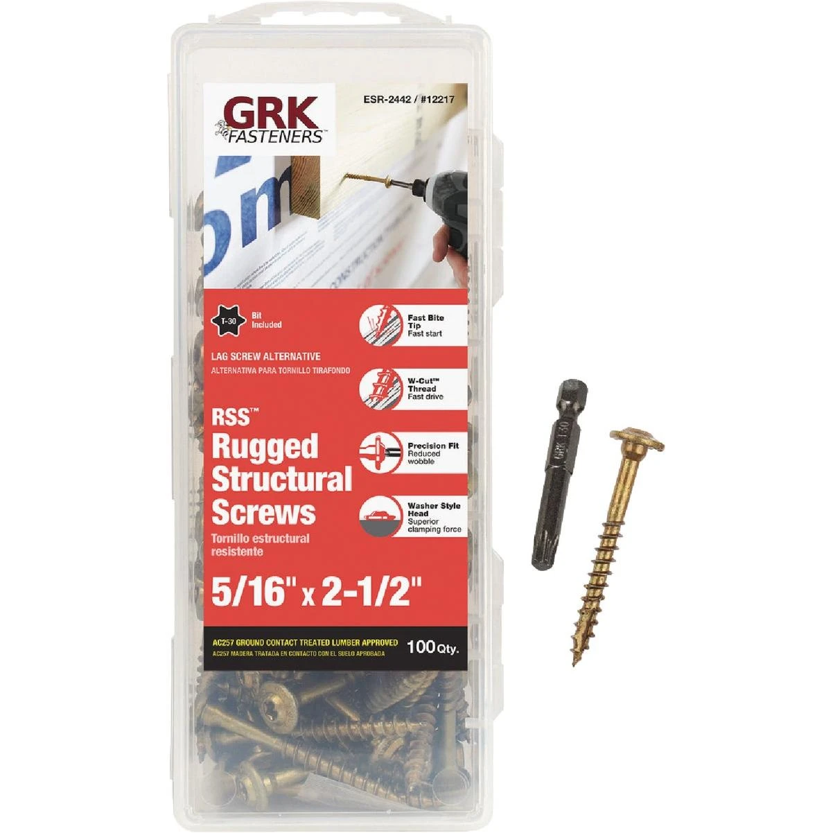 Grk Rss Rugged 5/16 In. X 2-1/2 In. Star Drive Washer-head Structure Screw (100-count)