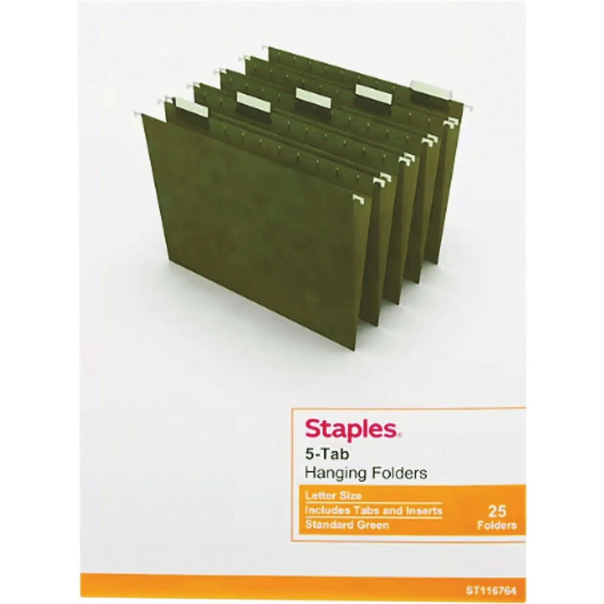 1/5-cut Letter Size 100% Recycled Hanging File Folders (25-pack)