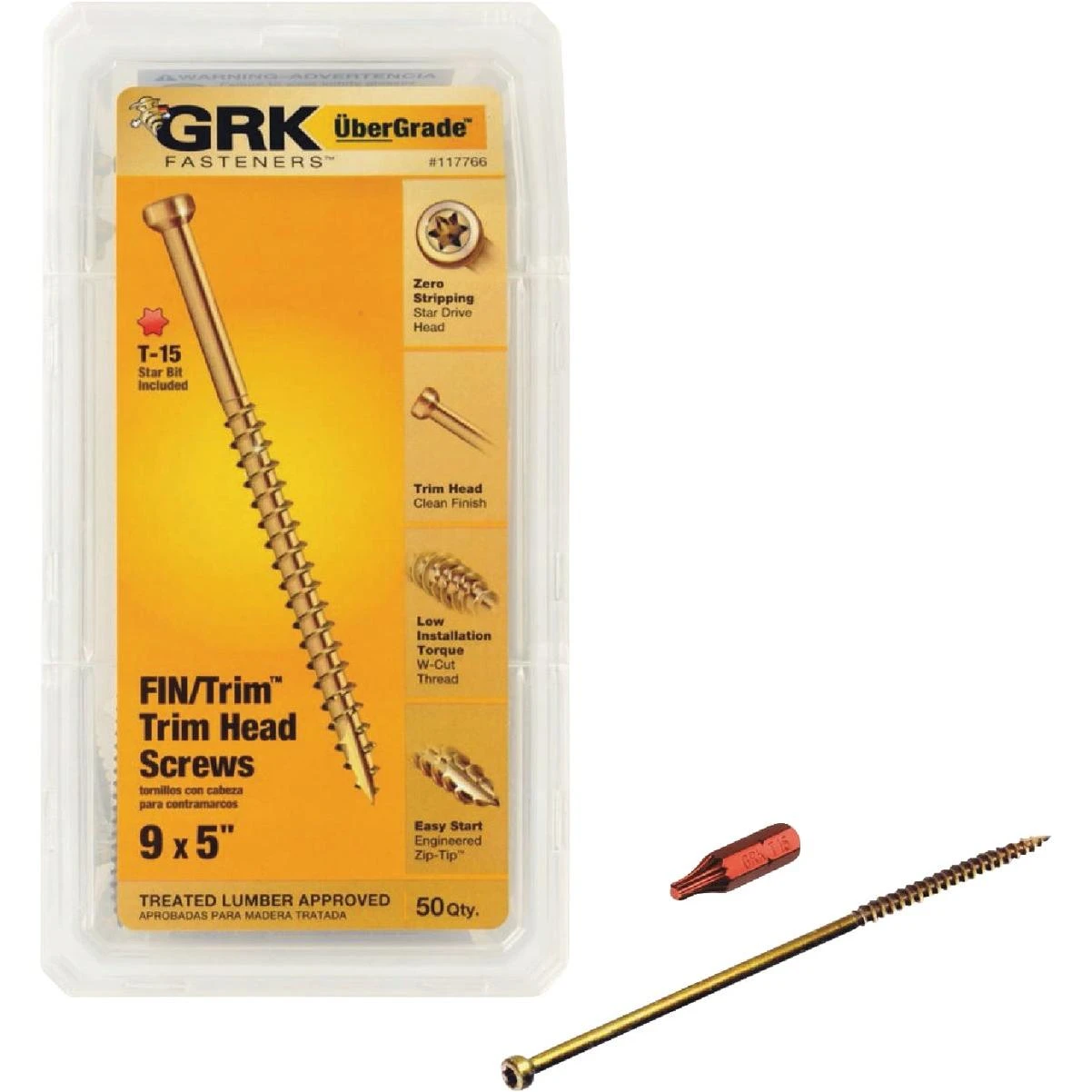 Grk #9 X 5 In. Star Drive Steel Trim Screw (50-count)