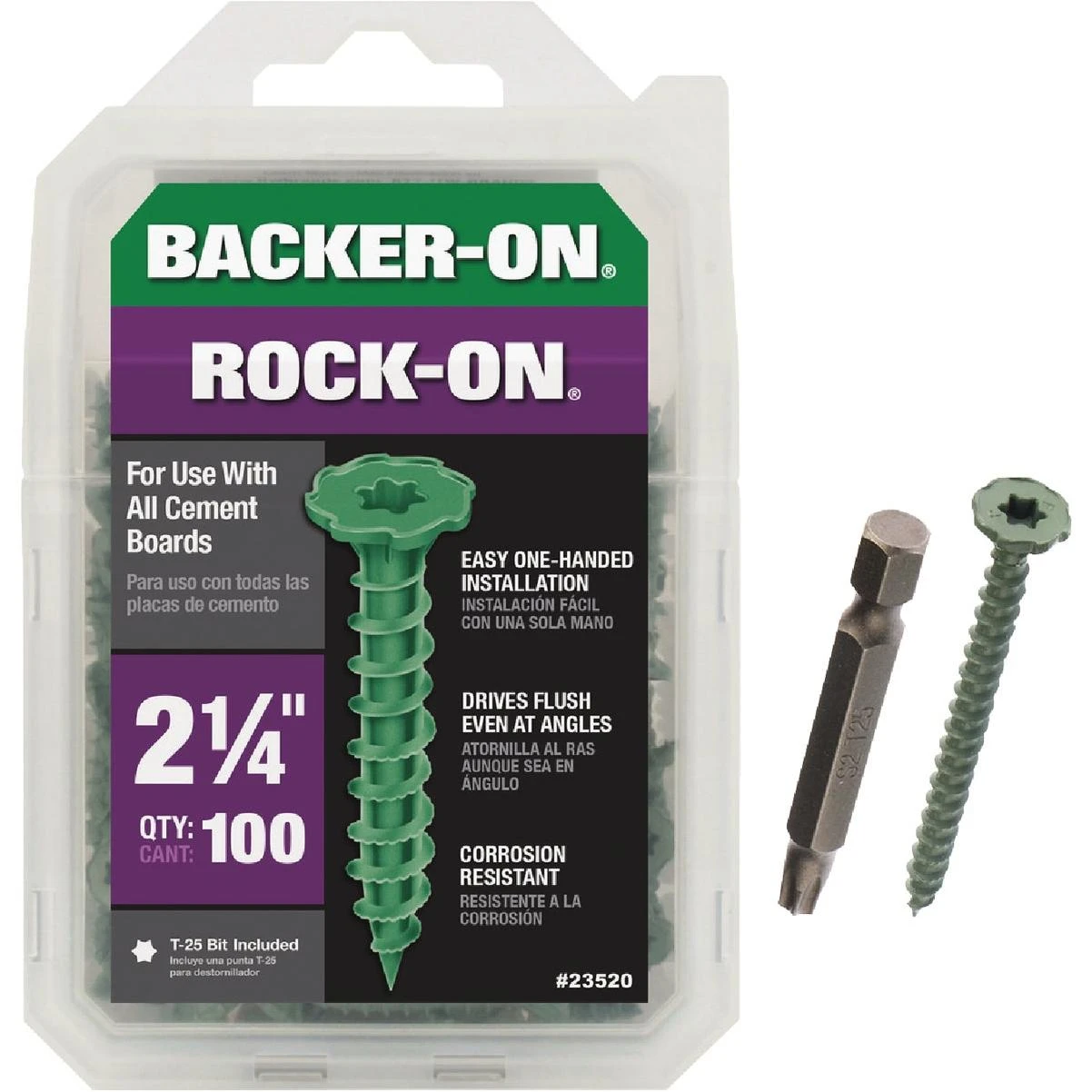 Rock-on #9 X 2-1/4 In. Star Drive Cement Board Screws (100-count)