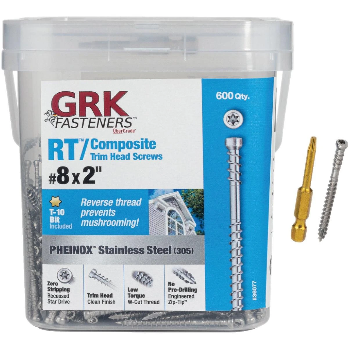 Grk Rt #8 X 2 In. Star Drive Stainless Steel Composite Screw (600-count)