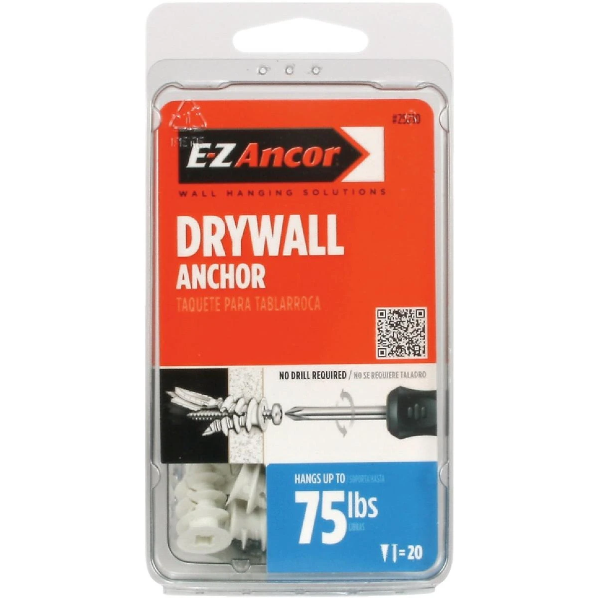 Twist-n-lock #8 X 1-1/4 In. 75 Lb. Drywall Anchor (20-count)