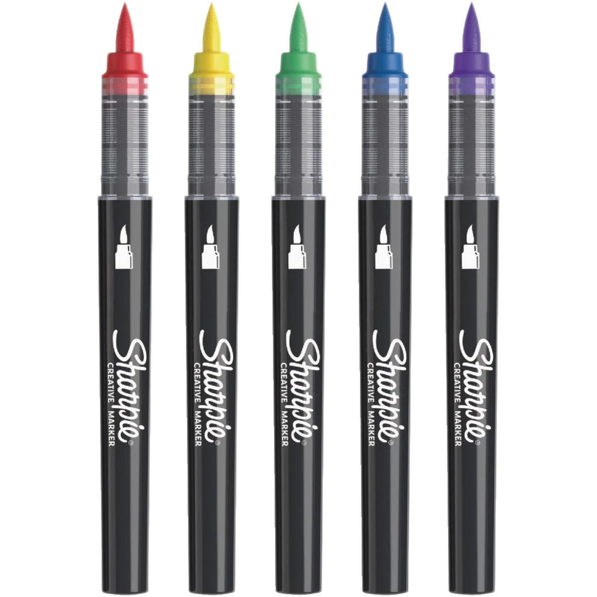 Assorted Colors Water-based Acrylic Brush Tip Creative Markers (5-pack)
