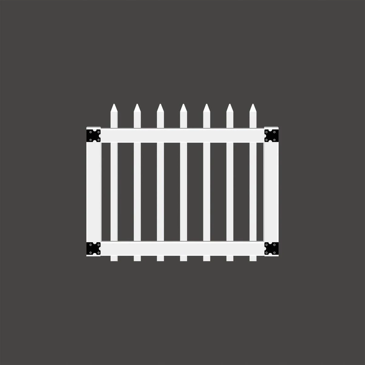 41-1/2 In. W. X 3 Ft. H. Spaced White Vinyl Picket Gate