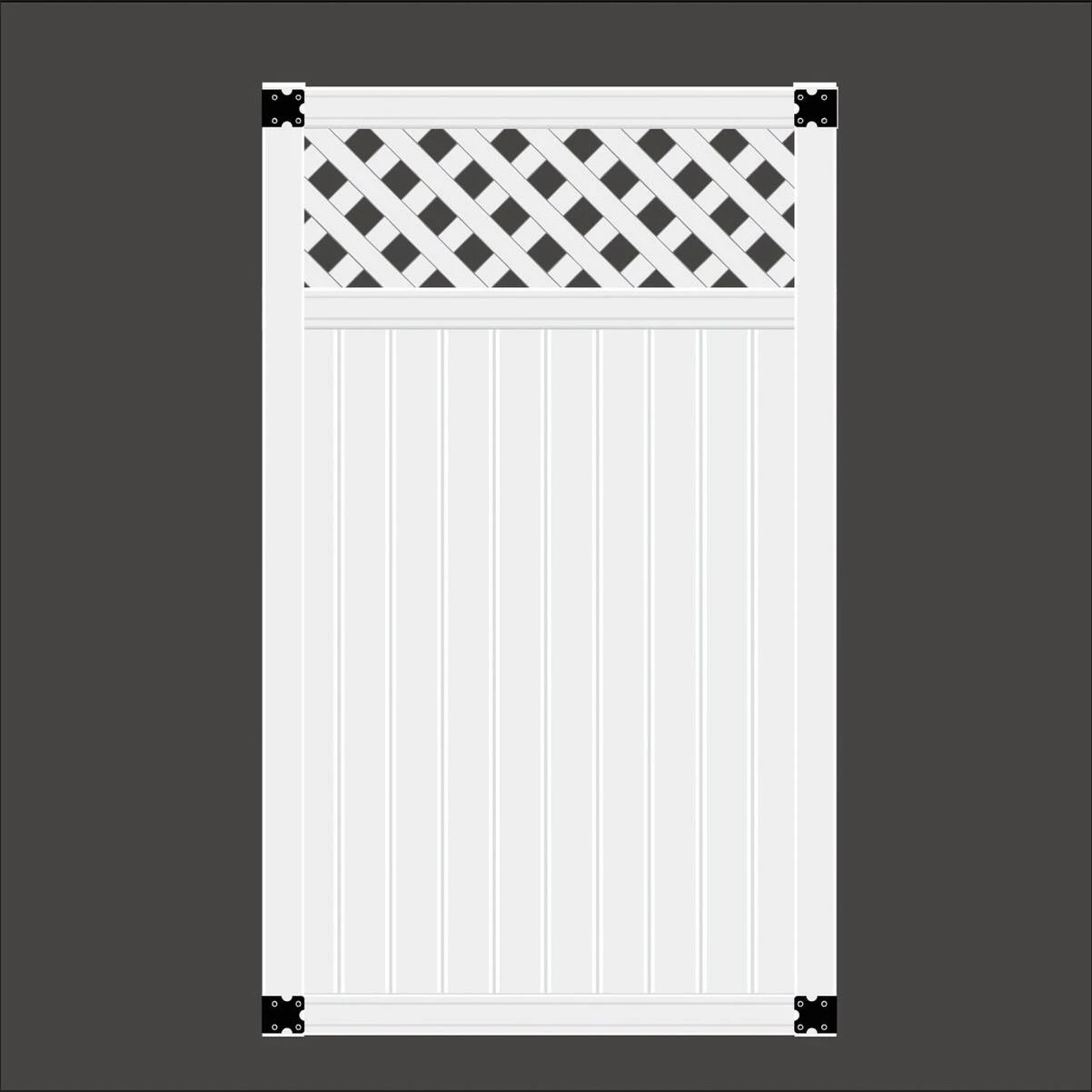 41-1/2 In. W. X 6 Ft. H. Lattice-top White Vinyl Privacy Gate