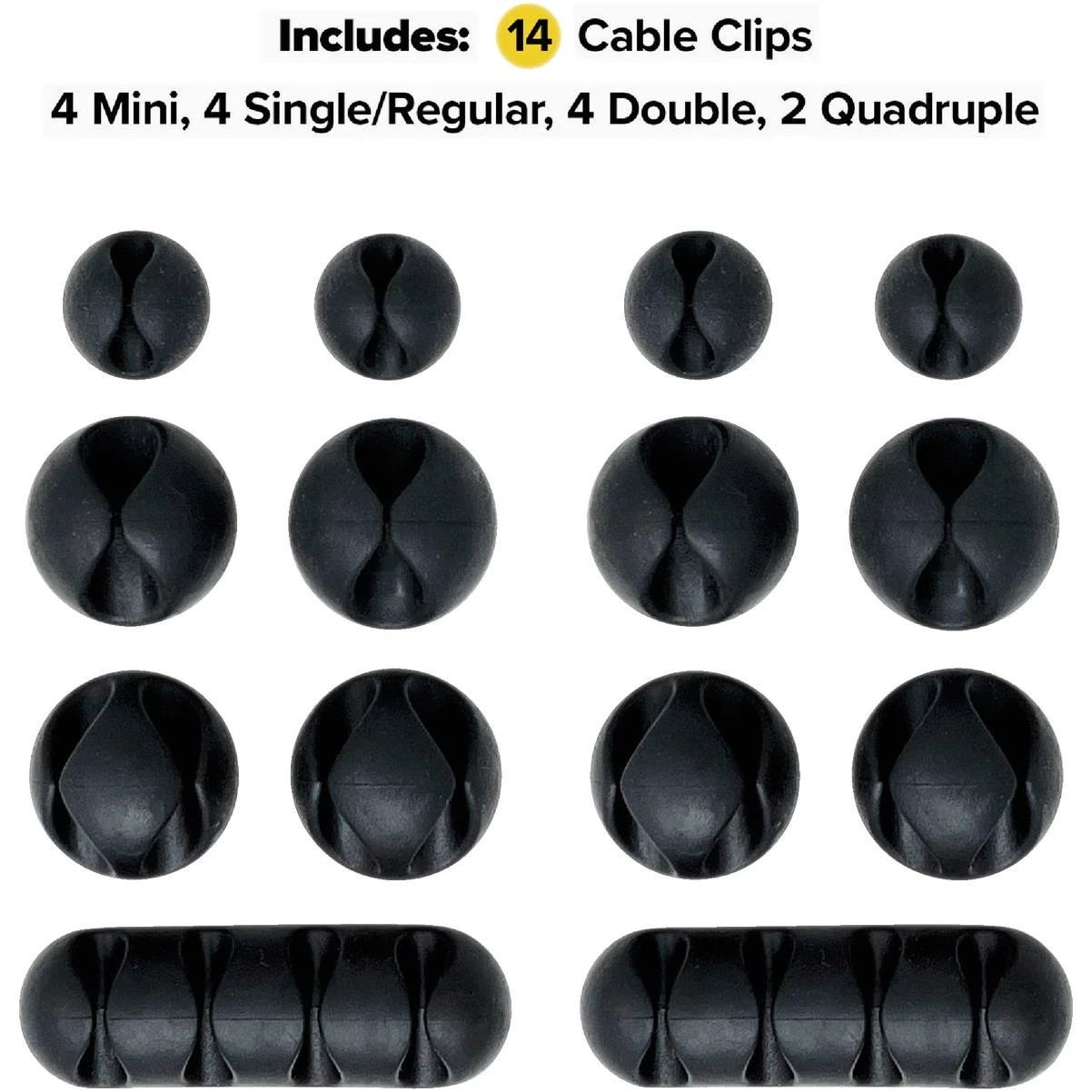 Single Black Cable Clip (14-pack)