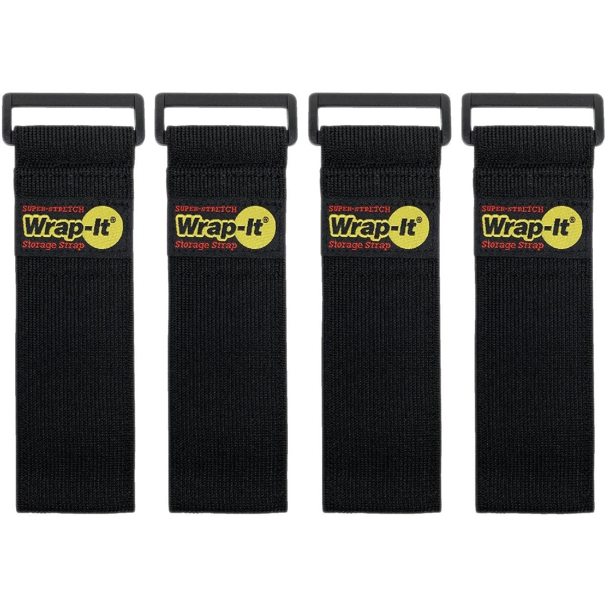 Super-stretch 12 In. X 2 In. Elastic Hook & Loop Cinch Straps (4-pack)