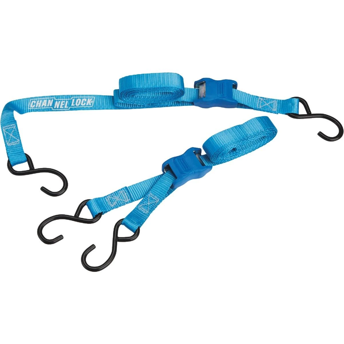 2-piece Cam Buckle Tie Down Strap With S Hooks
