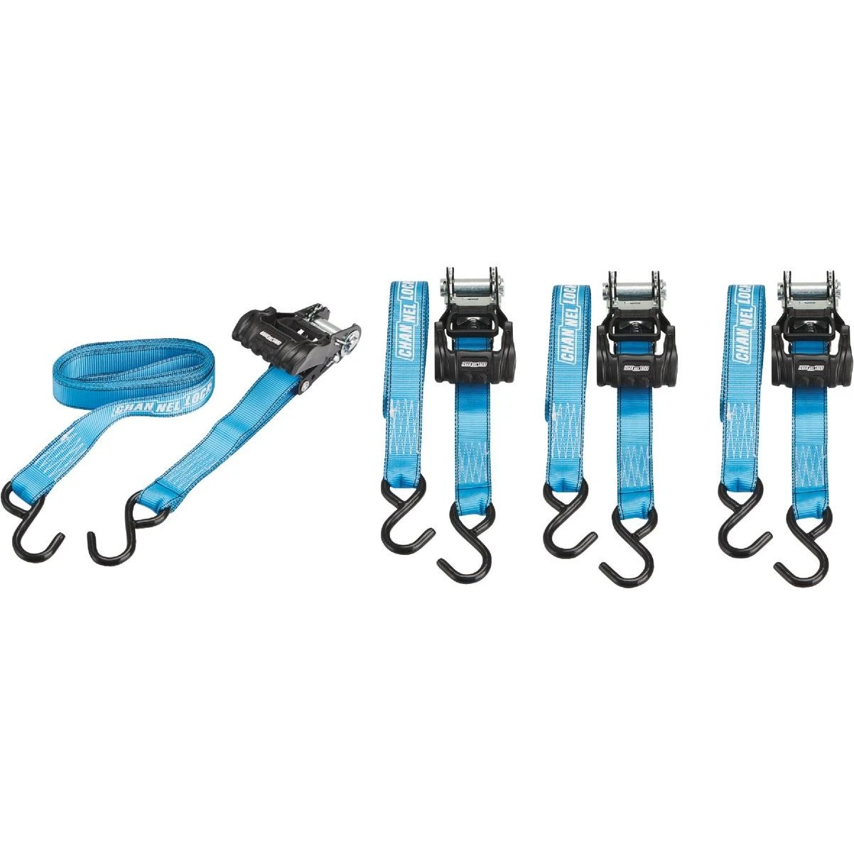 1.25 In. X 12 Ft. Ratchet Tie Down With S Hooks (4-pack)