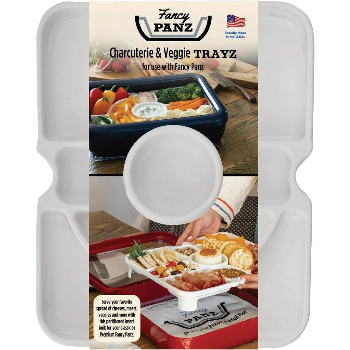 White Charcuterie & Veggie Trayz Insert