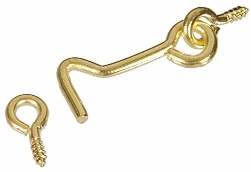 Cd‑gate 1" Hk & Eye Security Latch – Tool‑free Brass Finish