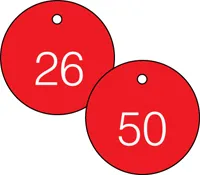 Accuform TDG362RD 1-1/2″ Accu-Ply Engraved Numbered Plastic Tags