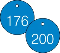 Accuform TDG368BU 1-1/2″ Accu-Ply Engraved Numbered Plastic Tags