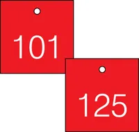 Accuform TDG374RD 1-1/2″ Accu-Ply Engraved Numbered Plastic Tags