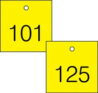 Accuform TDG374YL 1-1/2″ Accu-Ply Engraved Numbered Plastic Tags